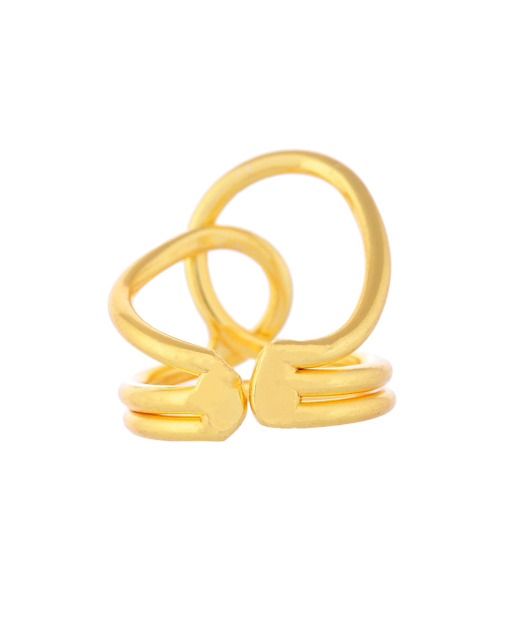 VOJ Gold-Polished Designer Anti Tarnish Finger Ring