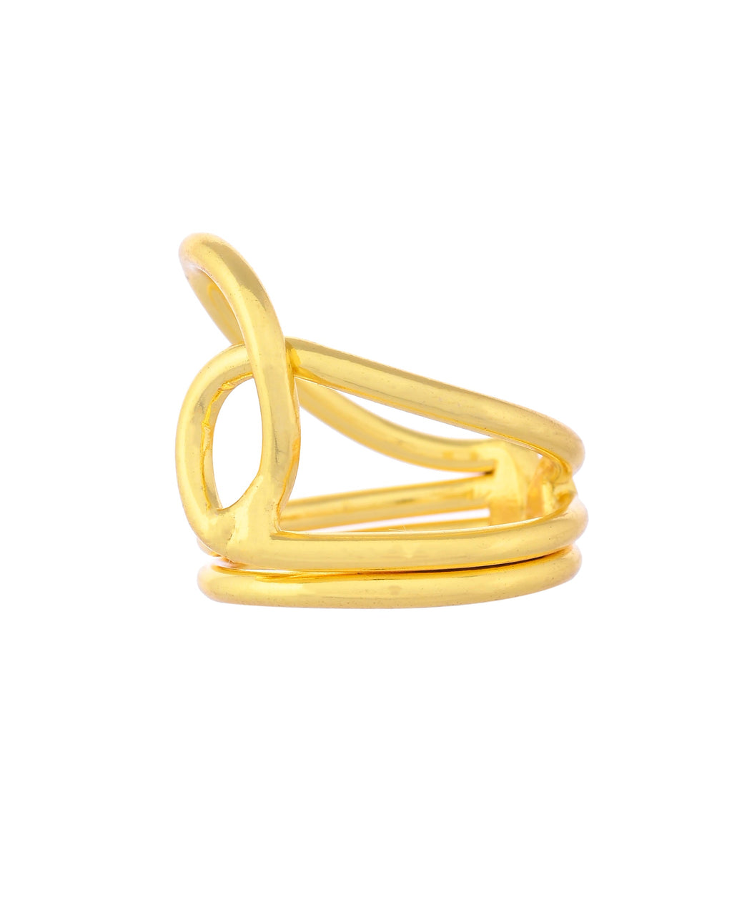 VOJ Gold-Polished Designer Anti Tarnish Finger Ring
