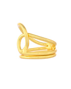 VOJ Gold-Polished Designer Anti Tarnish Finger Ring
