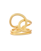VOJ Gold-Polished Designer Anti Tarnish Finger Ring