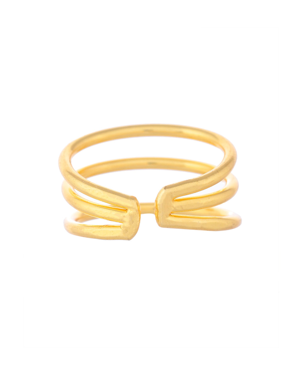 VOJ Gold-Polished Antitarnish Muti Layer Finger Ring