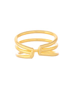 VOJ Gold-Polished Antitarnish Muti Layer Finger Ring
