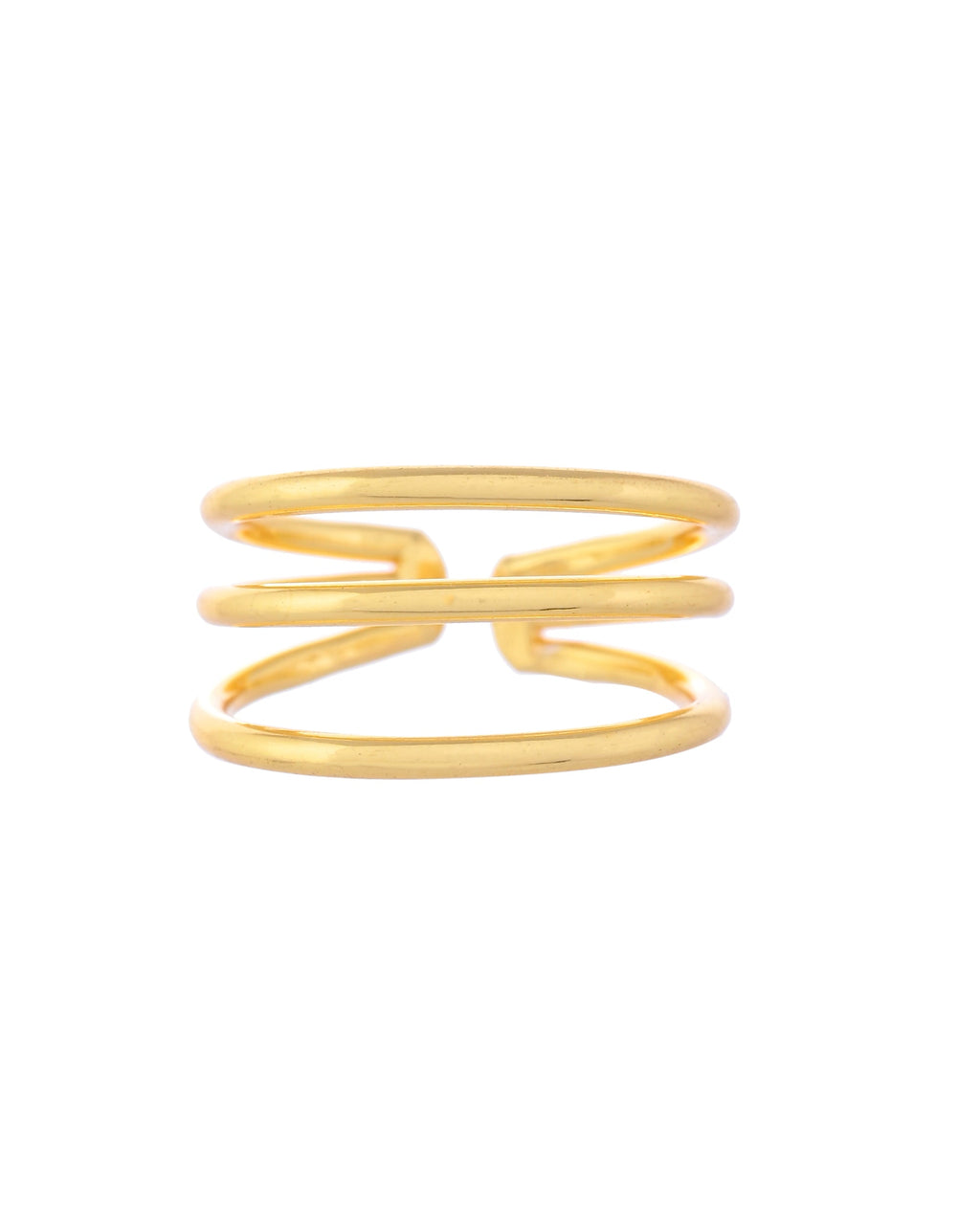 VOJ Gold-Polished Antitarnish Muti Layer Finger Ring
