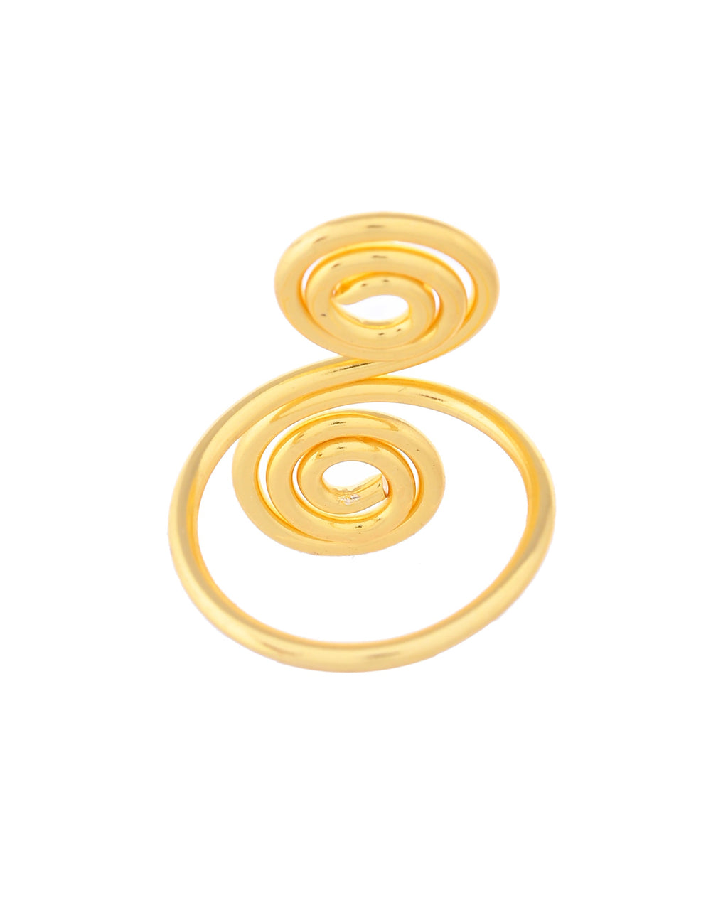 VOJ Gold-Polished Circular Designed Anti Tarnish Finger Ring