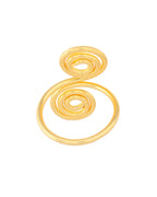 VOJ Gold-Polished Circular Designed Anti Tarnish Finger Ring