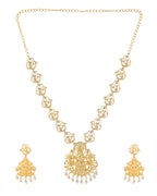 VOJ Gold-Polished Anti Tarnish Temple Jewellery Set