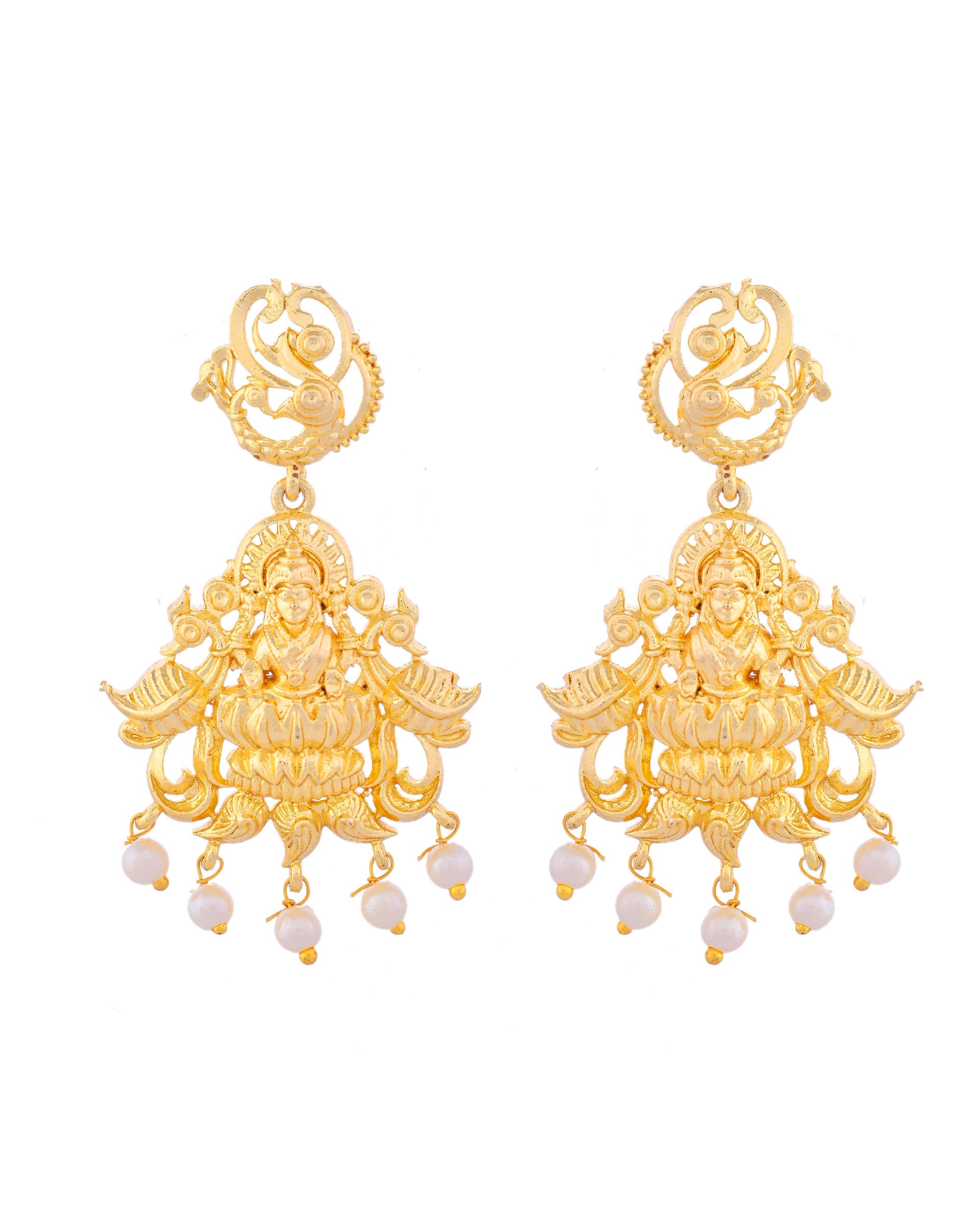 VOJ Gold-Polished Anti Tarnish Temple Jewellery Set