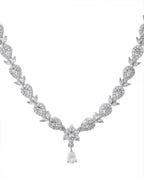 VOJ Silver Plated AD Studded Classic Jewellery Set