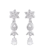 VOJ Silver Plated AD Studded Classic Jewellery Set