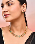 VOJ Gold Toned AD Stone Studded Classic Jewellery Set