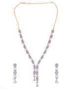 VOJ Gold Toned AD Stone Studded Necklace Set