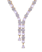 VOJ Gold Toned AD Stone Studded Necklace Set