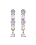VOJ Gold Toned AD Stone Studded Necklace Set