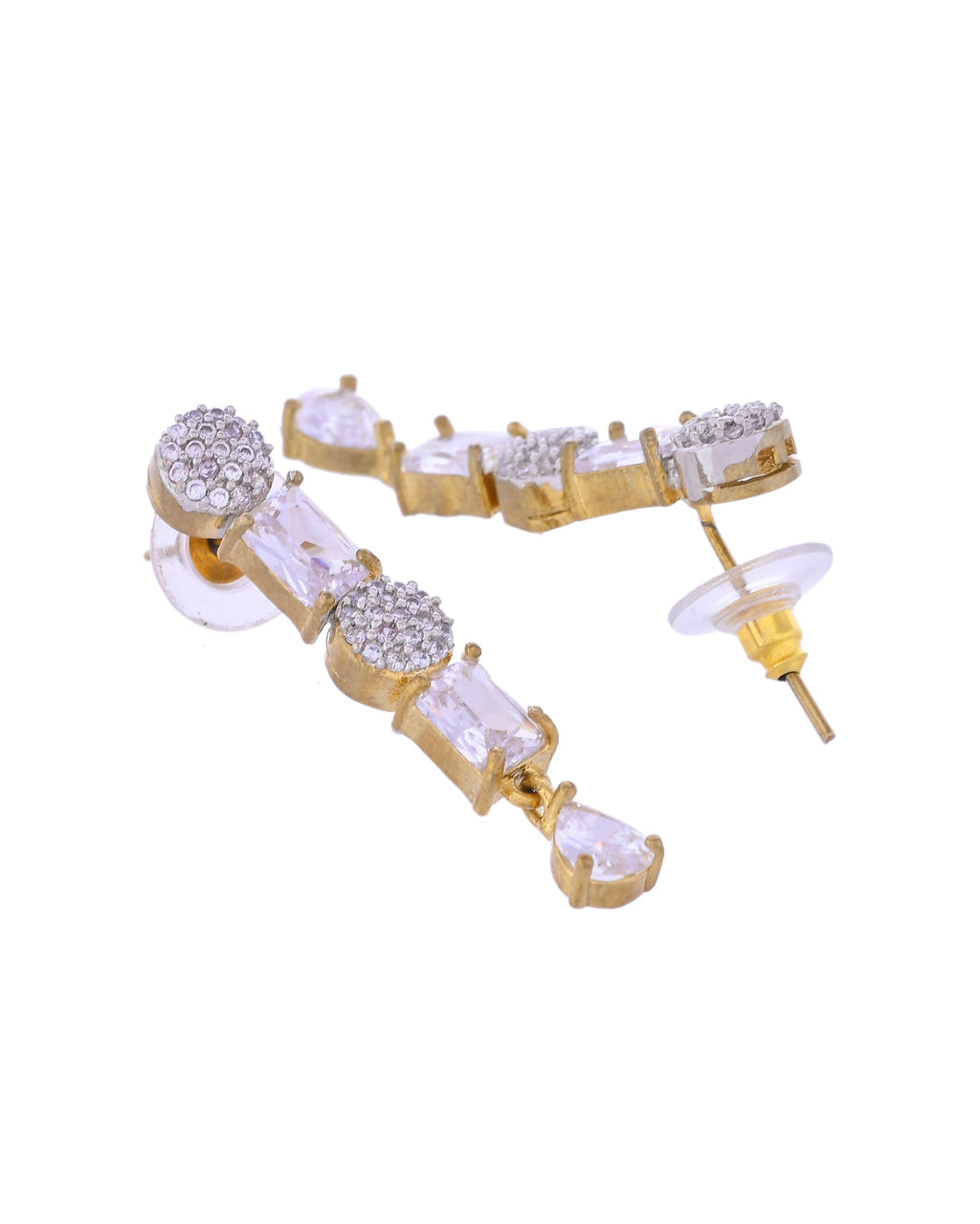 VOJ Gold Toned AD Stone Studded Necklace Set