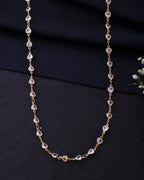 VOJ Women Gold-Polished Heart Shaped Stone Studded Chain