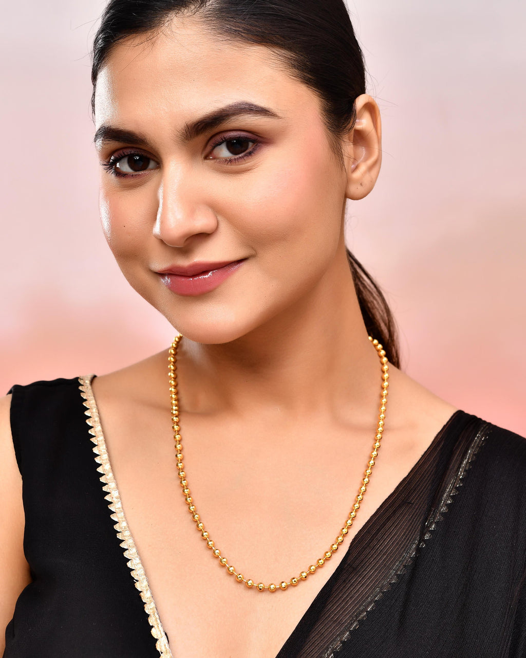 VOJ Gold-Polished Dotted Chain For Women