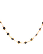 VOJ Gold-Polished Black Stone Studded Women Chain