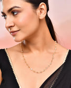 VOJ Women Gold-Polished Triangular Stone Studded Chain