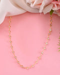 VOJ Women Gold-Polished Triangular Stone Studded Chain