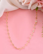 VOJ Women Gold-Polished Triangular Stone Studded Chain