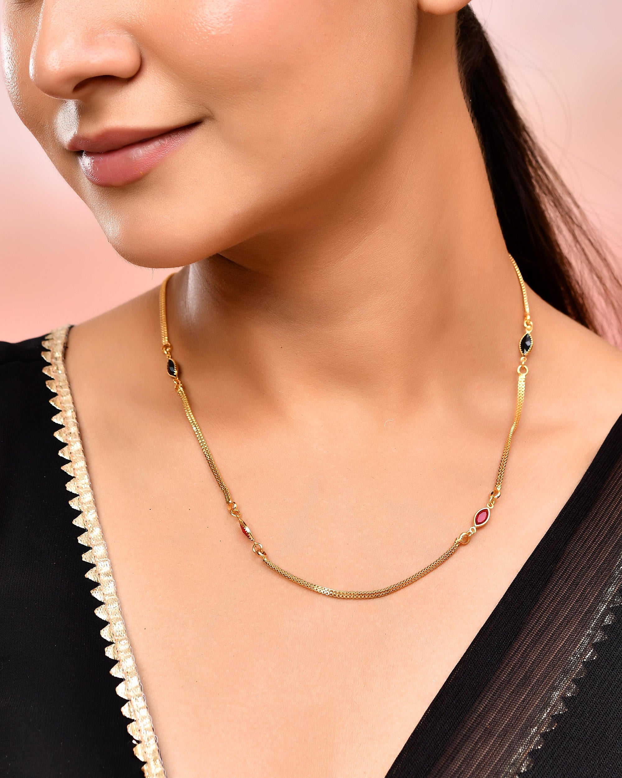 VOJ Gold-Polished Stainless Steel Designer Chain For Women
