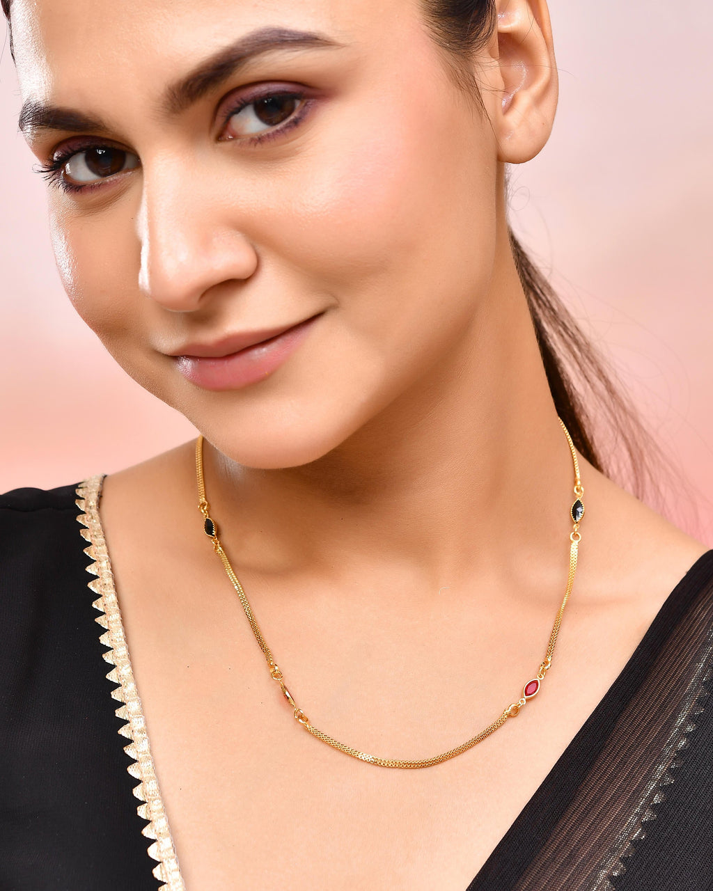VOJ Gold-Polished Stainless Steel Designer Chain For Women