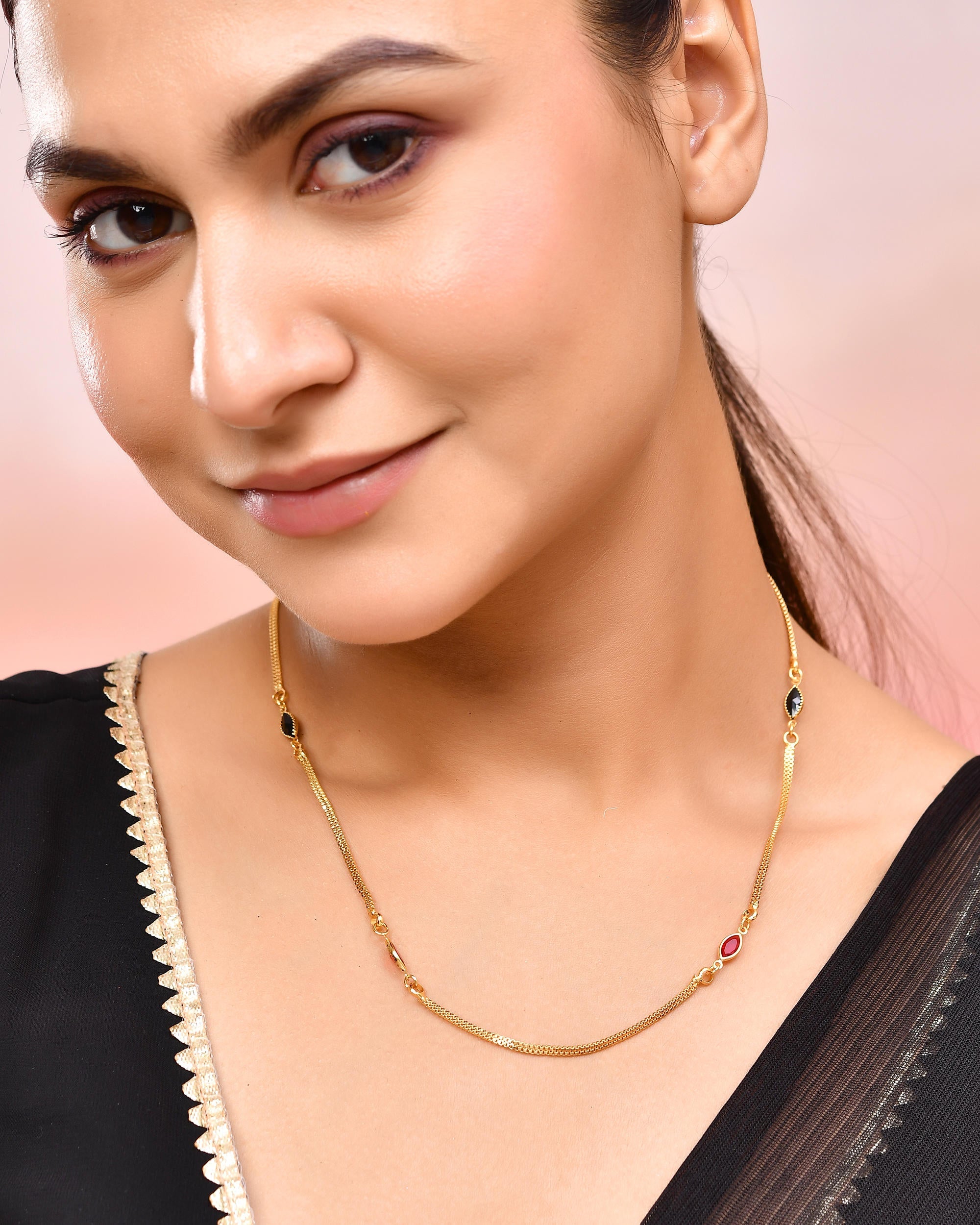VOJ Gold-Polished Stainless Steel Designer Chain For Women