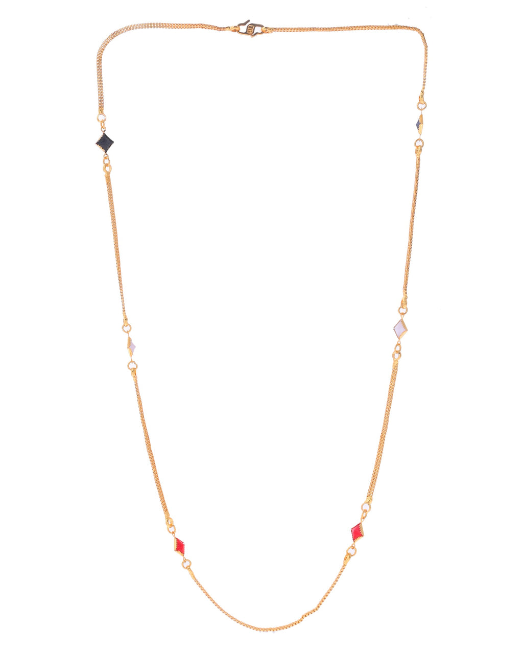 VOJ Gold-Polished Square Shapped Stainless Steel Chain For Women