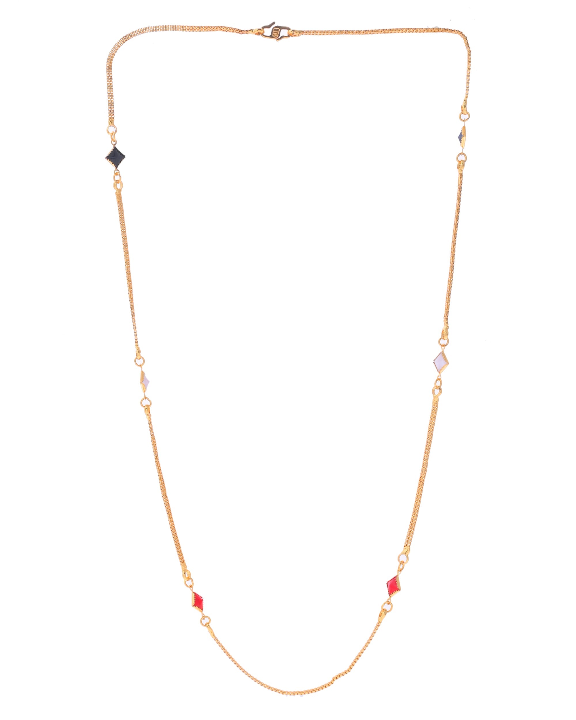VOJ Gold-Polished Square Shapped Stainless Steel Chain For Women