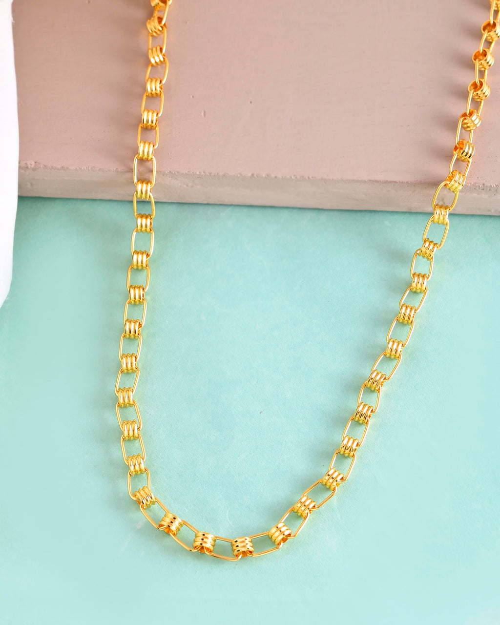VOJ Gold-Polished Linked Chain For Men