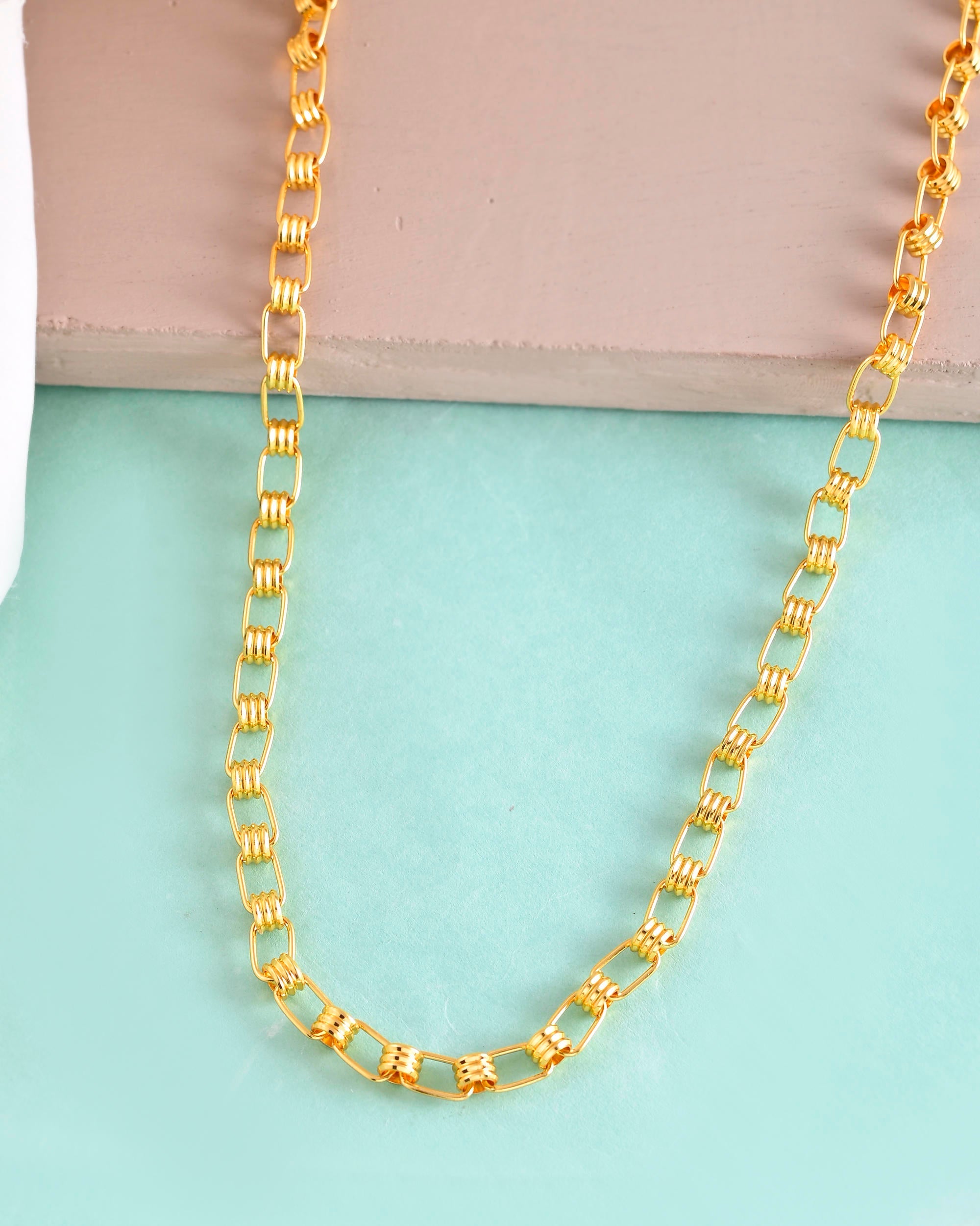 VOJ Gold-Polished Linked Chain For Men