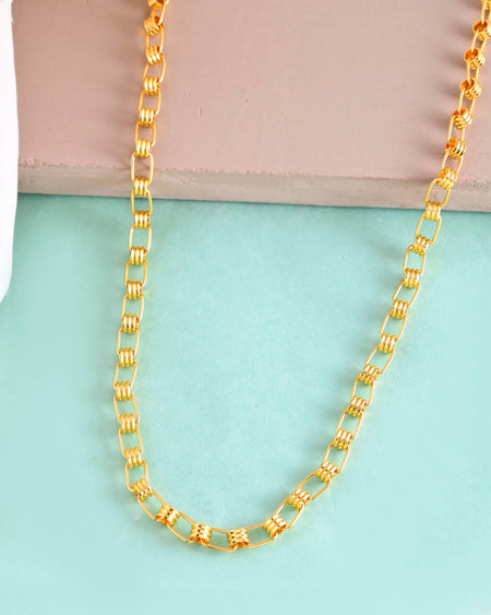 VOJ Gold-Polished Linked Chain For Men
