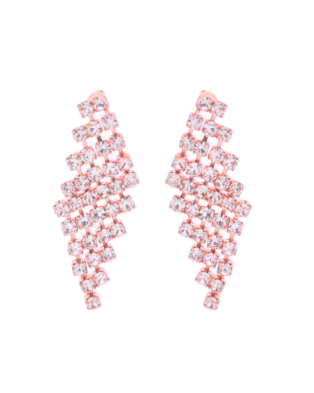 VOJ Rose Gold-Polished Stone Studded Jewellery Set