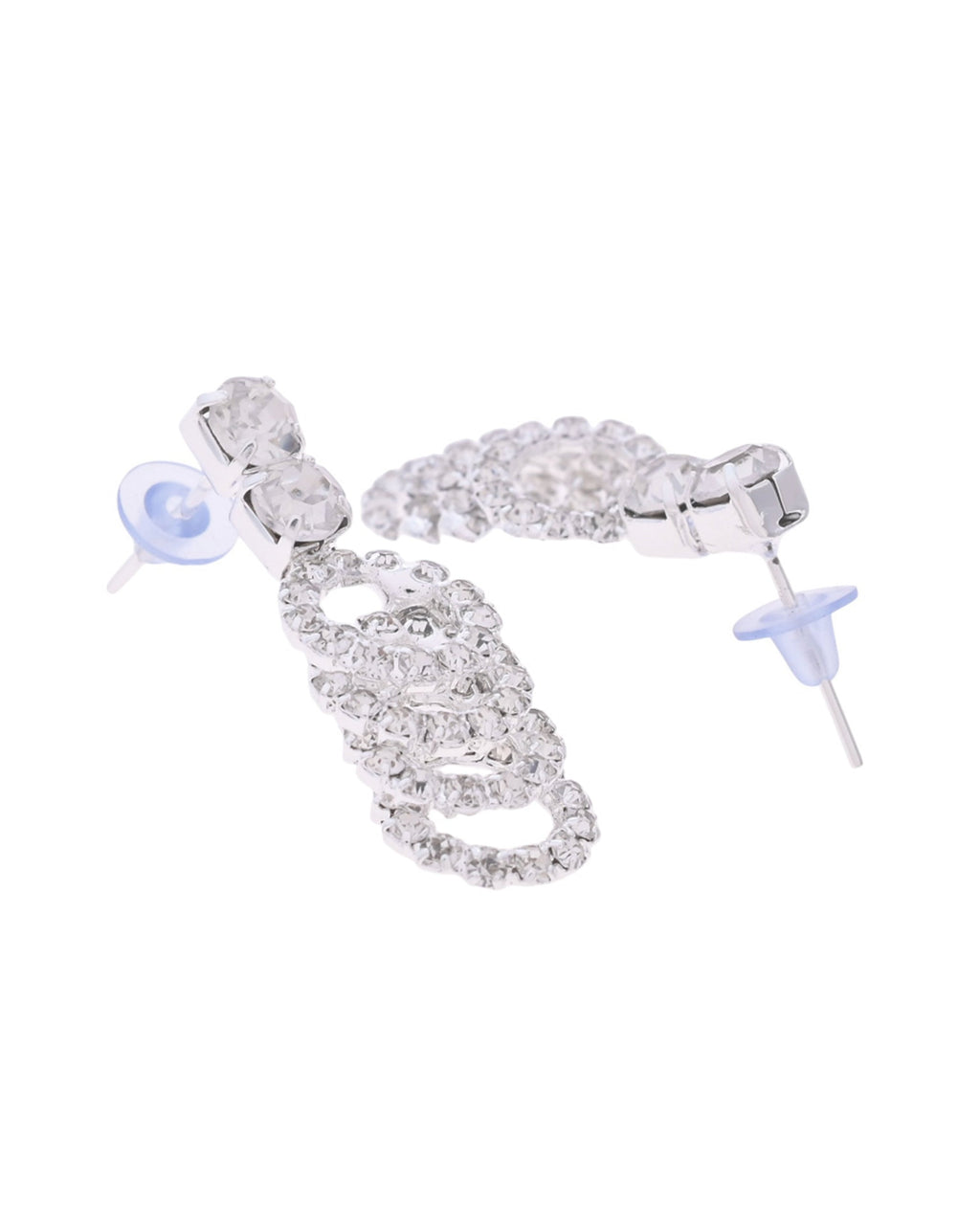 VOJ Silver Plated Stone Studded Circular Mutli Layer Necklace Set