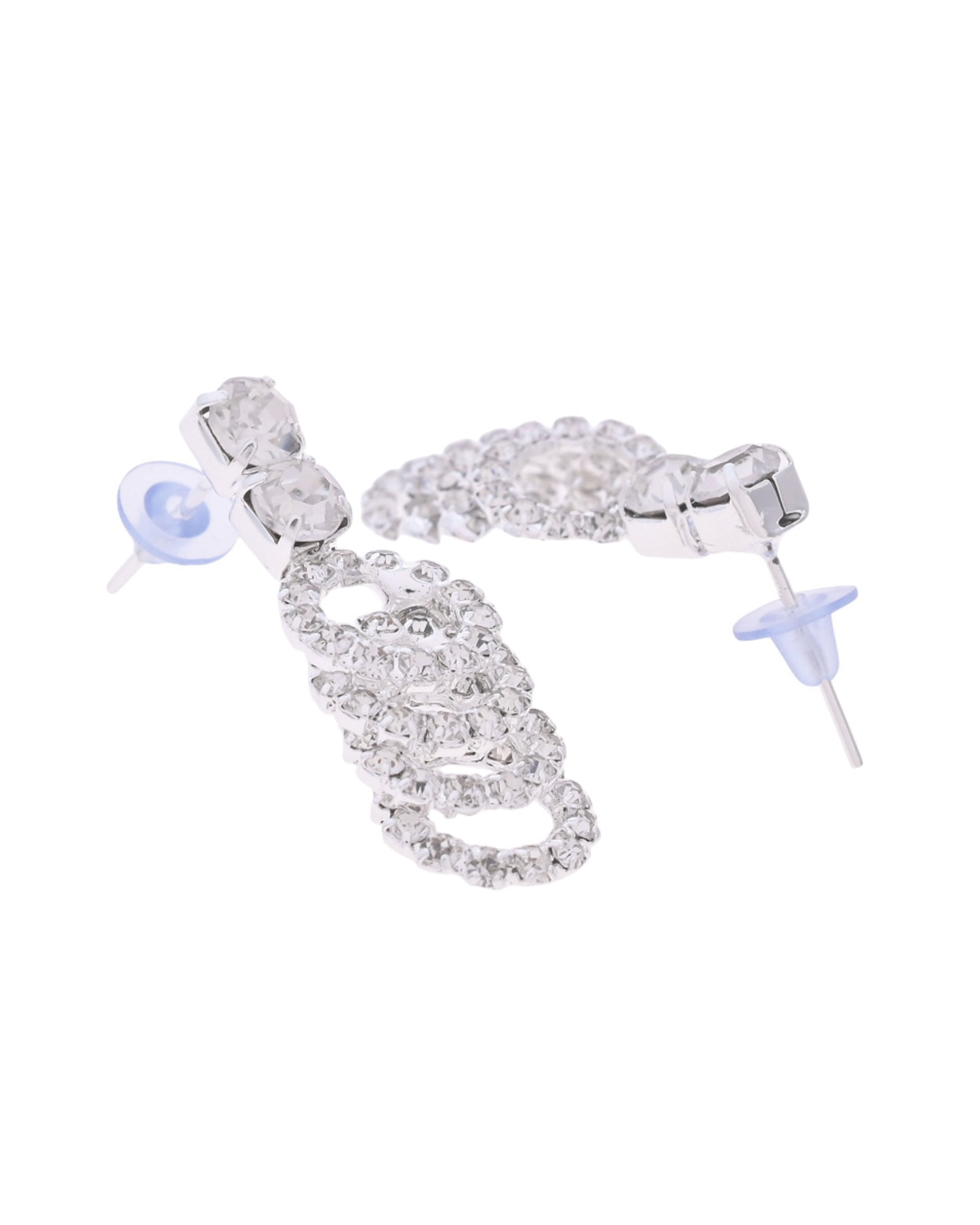 VOJ Silver Plated Stone Studded Circular Mutli Layer Necklace Set