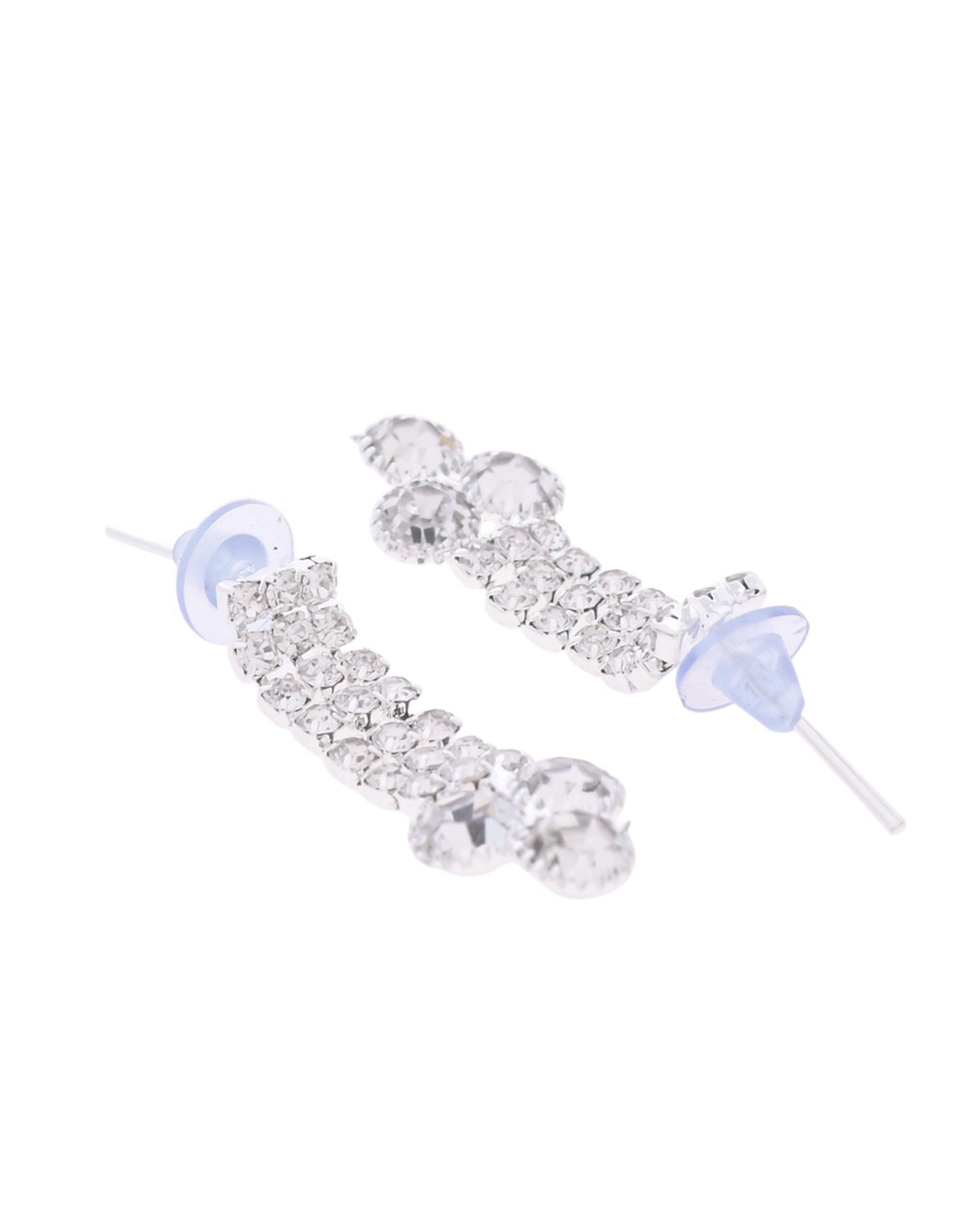 VOJ Silver Plated CZ Stone Studded Necklace Set