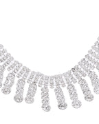 VOJ Silver Plated CZ Stone Studded Necklace Set