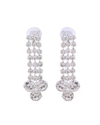 VOJ Silver Plated CZ Stone Studded Necklace Set