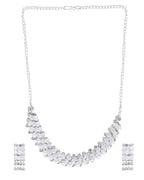 VOJ Silver Plated Stone Studded Necklace Set