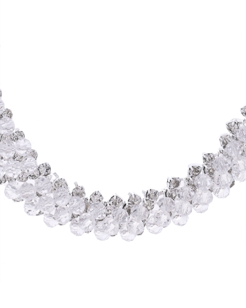 VOJ Silver Plated Stone Studded Necklace Set