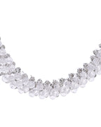 VOJ Silver Plated Stone Studded Necklace Set