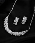 VOJ Silver Plated Stone Studded Necklace Set