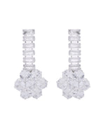 VOJ Silver Plated CZ Stone Studded Designer Jewellery Set