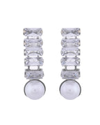 VOJ Silver Plated Pearl And Stone Studded Necklace Set