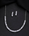 VOJ Silver Plated Pearl And Stone Studded Necklace Set