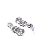 VOJ Oxidized Designer Stone Studded Jewellery Set