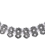 VOJ Oxidized Designer Stone Studded Jewellery Set