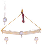 VOJ White Kundan Studded Choker Set