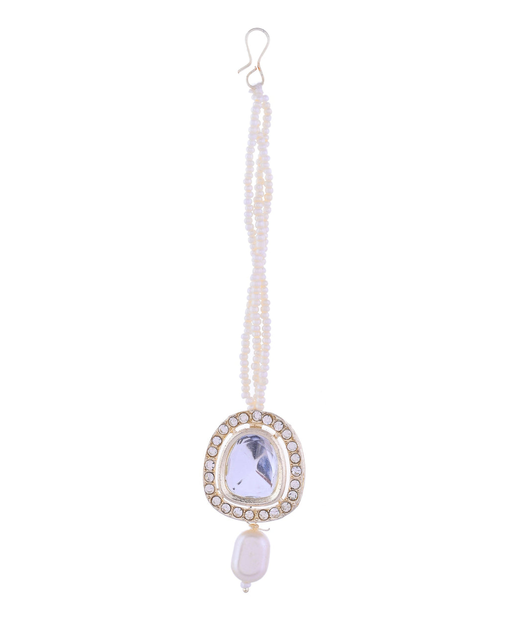 VOJ White Kundan Studded Choker Set