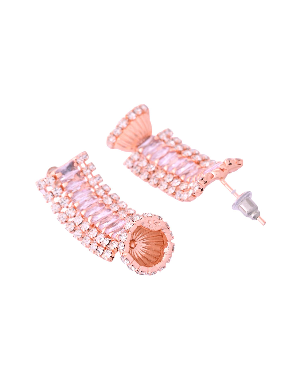 VOJ Rose Gold-Polished Artificial Stones Studded Choker Jewellery Set